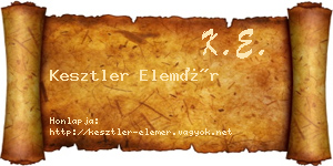 Kesztler Elemér névjegykártya