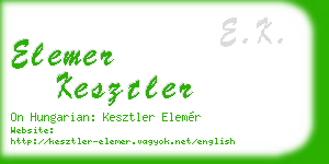 elemer kesztler business card