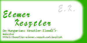 elemer kesztler business card